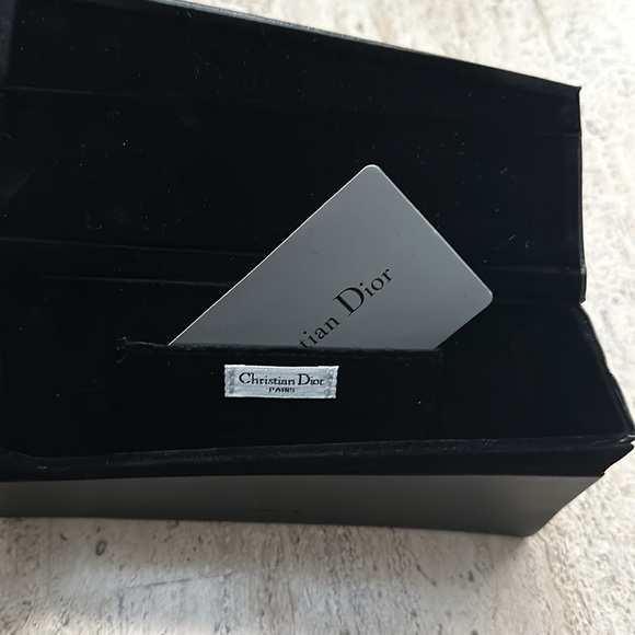 CHRISTIAN DIOR Sunglasses Case Black  Magnetic Folding Triangle Faux Leather EUC - Picture 8 of 14